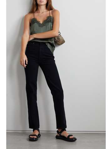 CAMI NYC Lace-trimmed silk-charmeuse camisole