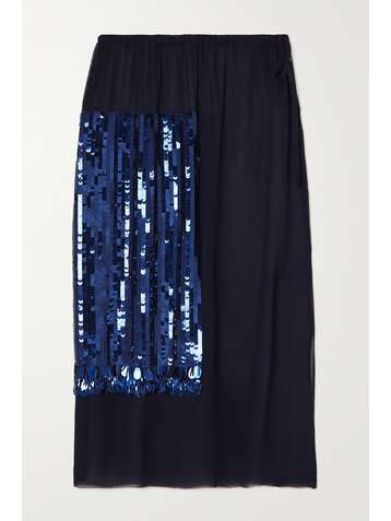 DRIES VAN NOTEN Syrine sequin-embellished chiffon midi skirt