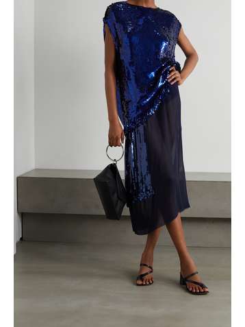 DRIES VAN NOTEN Syrine sequin-embellished chiffon midi skirt