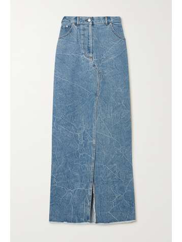 DRIES VAN NOTEN Silvana frayed denim maxi skirt