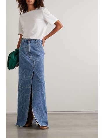 DRIES VAN NOTEN Silvana frayed denim maxi skirt