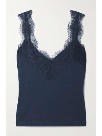 CAMI NYC Lake lace-trimmed cotton and modal-blend jersey camisole
