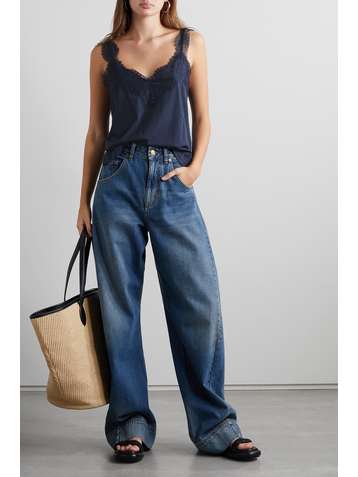 CAMI NYC Lake lace-trimmed cotton and modal-blend jersey camisole