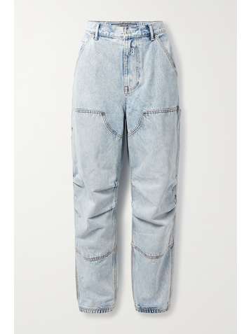ALEXANDER WANG Paneled mid-rise tapered jeans