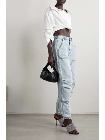 ALEXANDER WANG Paneled mid-rise tapered jeans