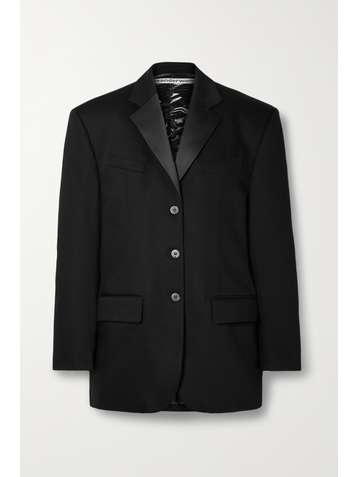 ALEXANDER WANG Oversized satin-trimmed denim down blazer