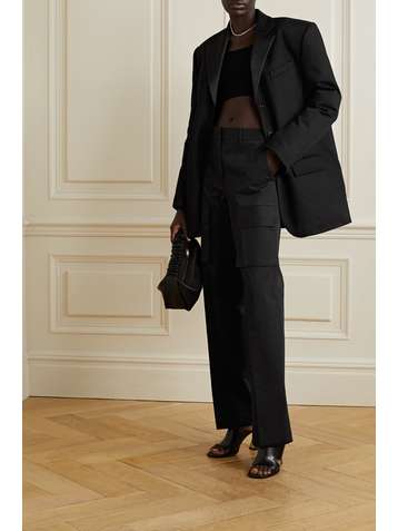 ALEXANDER WANG Oversized satin-trimmed denim down blazer
