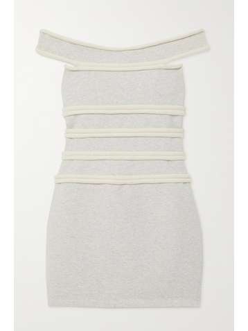 ALEXANDER WANG Off-the-shoulder piped stretch-cotton jersey mini dress