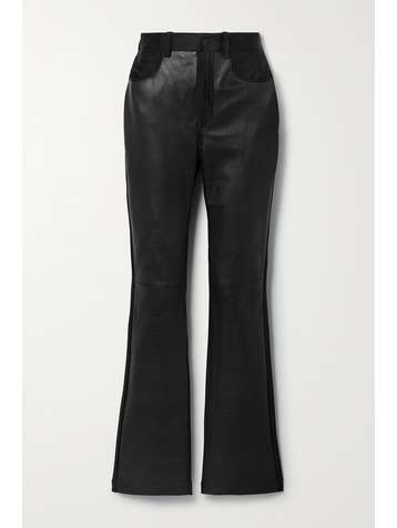 ALEXANDER WANG Pantalon droit en cuir et en jersey stretch