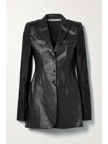 ALEXANDER WANG Leather and stretch-jersey blazer