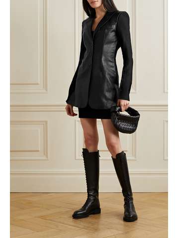 ALEXANDER WANG Leather and stretch-jersey blazer