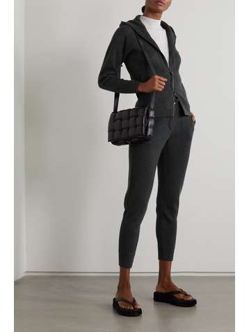 BRUNELLO CUCINELLI Bead-embellished ribbed cashmere hoodie