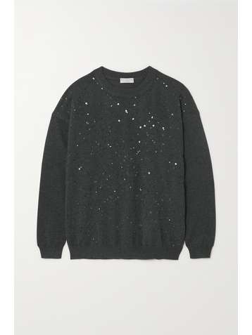 BRUNELLO CUCINELLI Sequin-embellished cashmere sweater