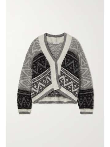 BRUNELLO CUCINELLI Intarsia-knit cardigan
