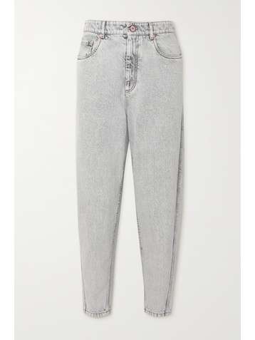 BRUNELLO CUCINELLI Acid-wash high-rise tapered jeans