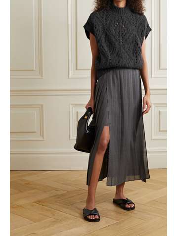 BRUNELLO CUCINELLI Open-knit alpaca-blend sweater