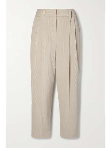 BRUNELLO CUCINELLI Pleated cotton-corduroy straight-leg pants