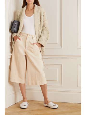 BRUNELLO CUCINELLI Belted pointelle-knit alpaca-blend cardigan