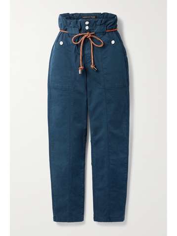 VERONICA BEARD Pantalon en serge de coton mélangé à ceinture Karter
