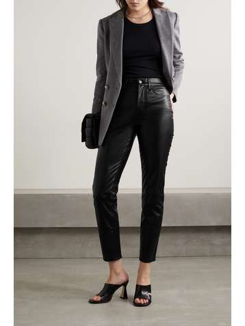 VERONICA BEARD Pantalon droit en cuir synthétique Ryleigh
