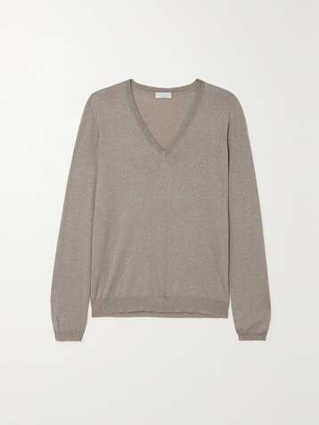 BRUNELLO CUCINELLI Metallic cashmere-blend sweater