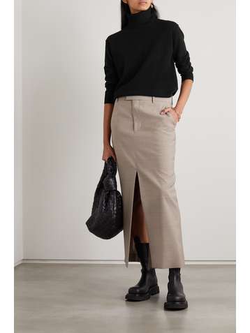 BRUNELLO CUCINELLI Bead-embellished cashmere turtleneck sweater