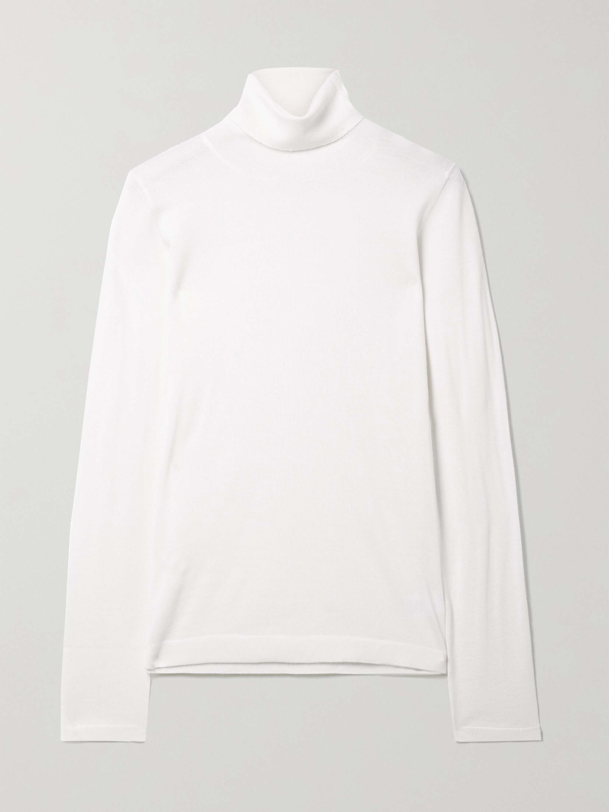 progressiv straf Charmerende White Cashmere and silk-blend turtleneck sweater | BRUNELLO CUCINELLI |  NET-A-PORTER