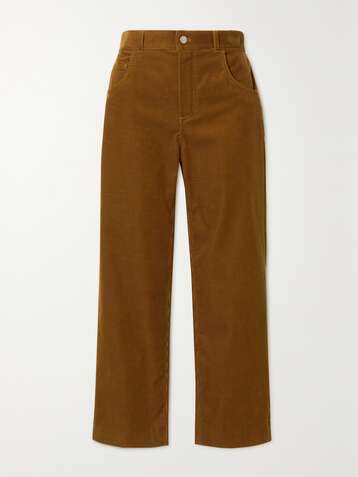LORO PIANA Cotton-blend corduroy straight-leg pants