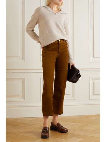 LORO PIANA Cotton-blend corduroy straight-leg pants