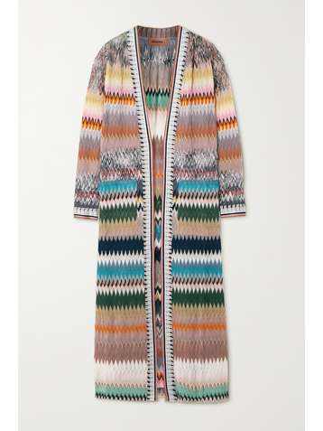 MISSONI Striped crochet-knit cardigan