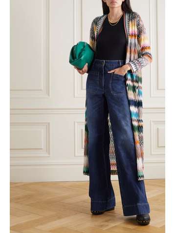MISSONI Striped crochet-knit cardigan
