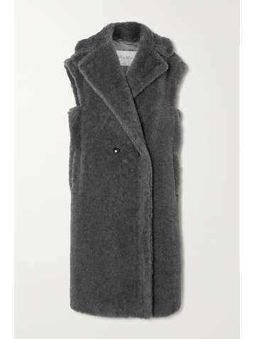 MAX MARA Manteau sans manches en laine, alpaga et soie mélangés Eclisse Teddy