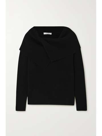 MAX MARA Pull en laine et cachemire mélangés côtelés à drapé Filovia
