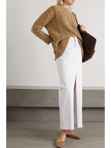 MAX MARA Pull en laine et cachemire mélangés à mailles torsadées Cannes