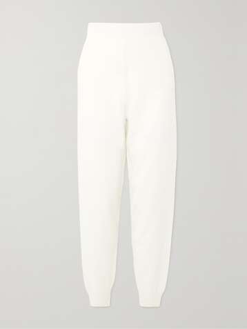 MAX MARA Pantalon de survêtement fuselé en laine et cachemire mélangés à broderies Delta