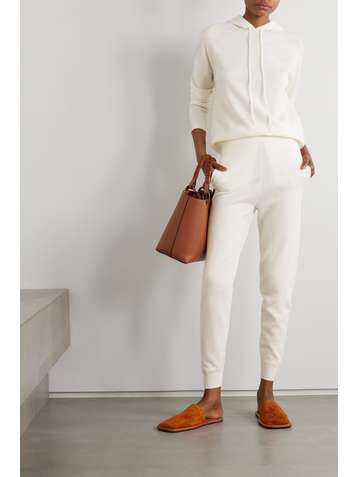 MAX MARA Pantalon de survêtement fuselé en laine et cachemire mélangés à broderies Delta