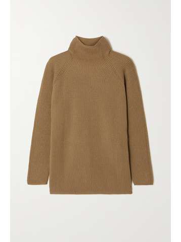 MAX MARA Pull à col montant en laine côtelée Gimmy Leisure