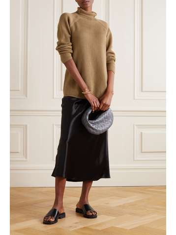 MAX MARA Pull à col montant en laine côtelée Gimmy Leisure