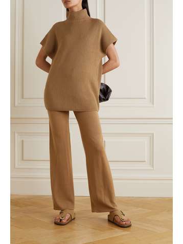 MAX MARA Pull à col montant en laine côtelée Oblato Leisure