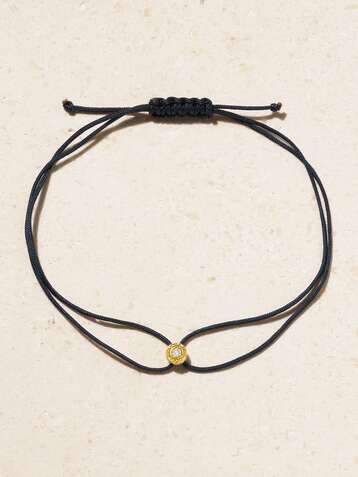 OCTAVIA ELIZABETH + NET SUSTAIN Parachute Nesting Gem Armband aus Kordel mit Detail aus recyceltem 18 Karat Gold und Diamant