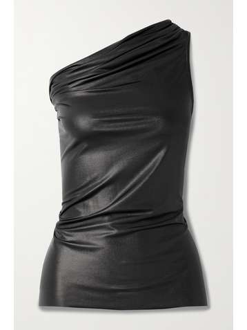 RICK OWENS Haut asymétrique en jersey stretch enduit Sivaan