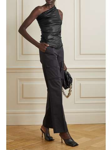 RICK OWENS Haut asymétrique en jersey stretch enduit Sivaan