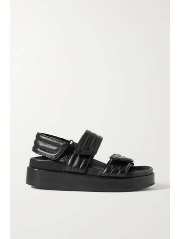 DRIES VAN NOTEN Sandales plates-formes en cuir matelassé