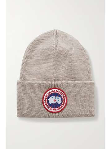 CANADA GOOSE Beanie aus Wolle mit Applikation