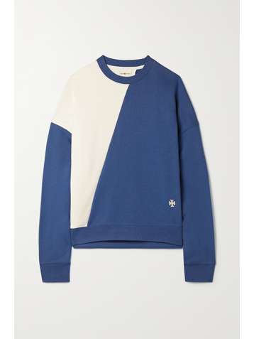 TORY SPORT Zweifarbiges Sweatshirt aus Baumwollfrottee