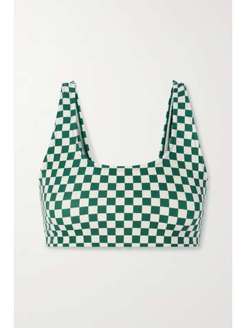 TORY SPORT Karierter Sport-BH aus Stretch-Material