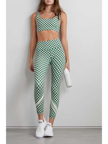 TORY SPORT Karierter Sport-BH aus Stretch-Material