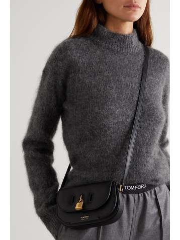 TOM FORD Padlock mini Schultertasche aus strukturiertem Leder