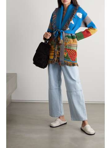 ALANUI Land Of Dreams belted fringed embellished jacquard-knit wool cardigan