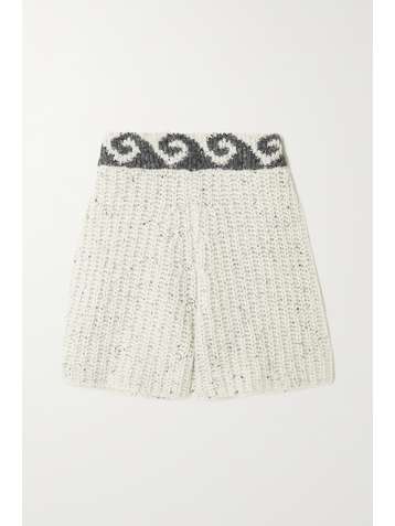 ALANUI Short en laine mélangée côtelée intarsia Eco Andean Waves